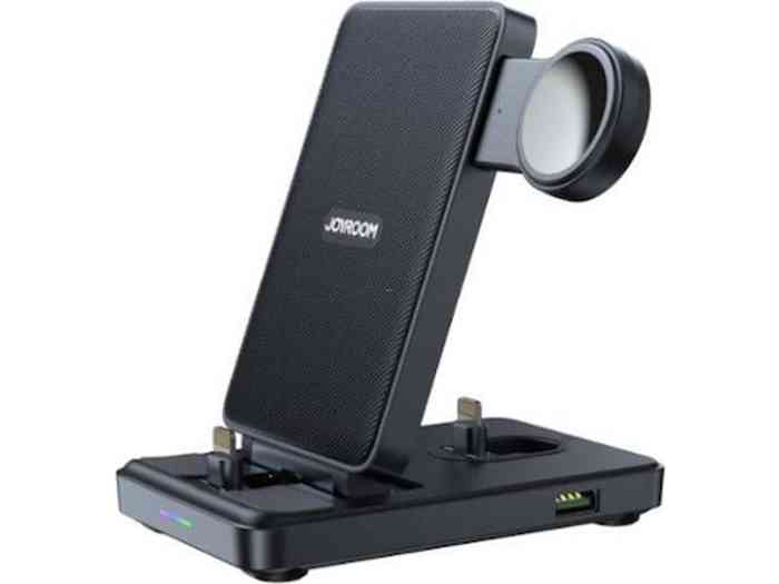 JOYROOM JR-WQS02 4 In 1 Wireless Charging Stand For IPhone / AirPods / Apple Watch Series (Black)